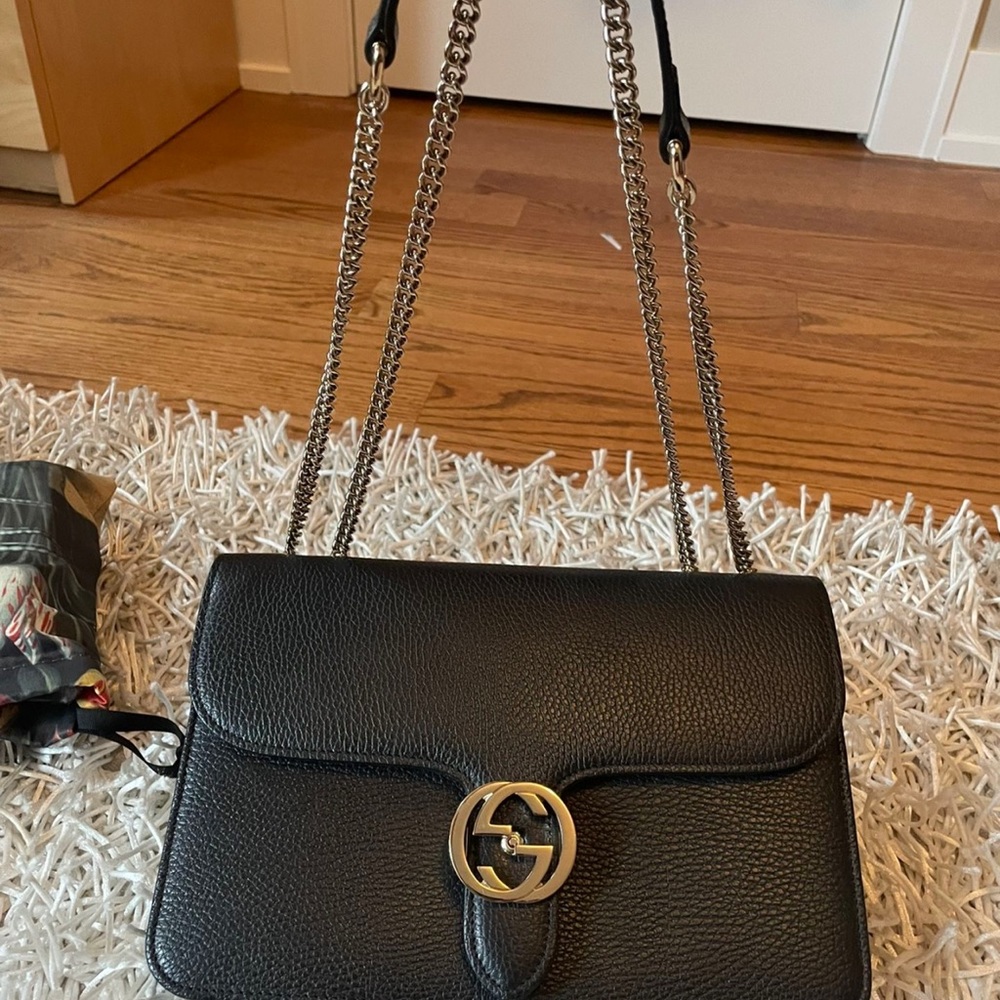 Authentic Gucci Interlocking Gg Crossbody Black B… - image 6